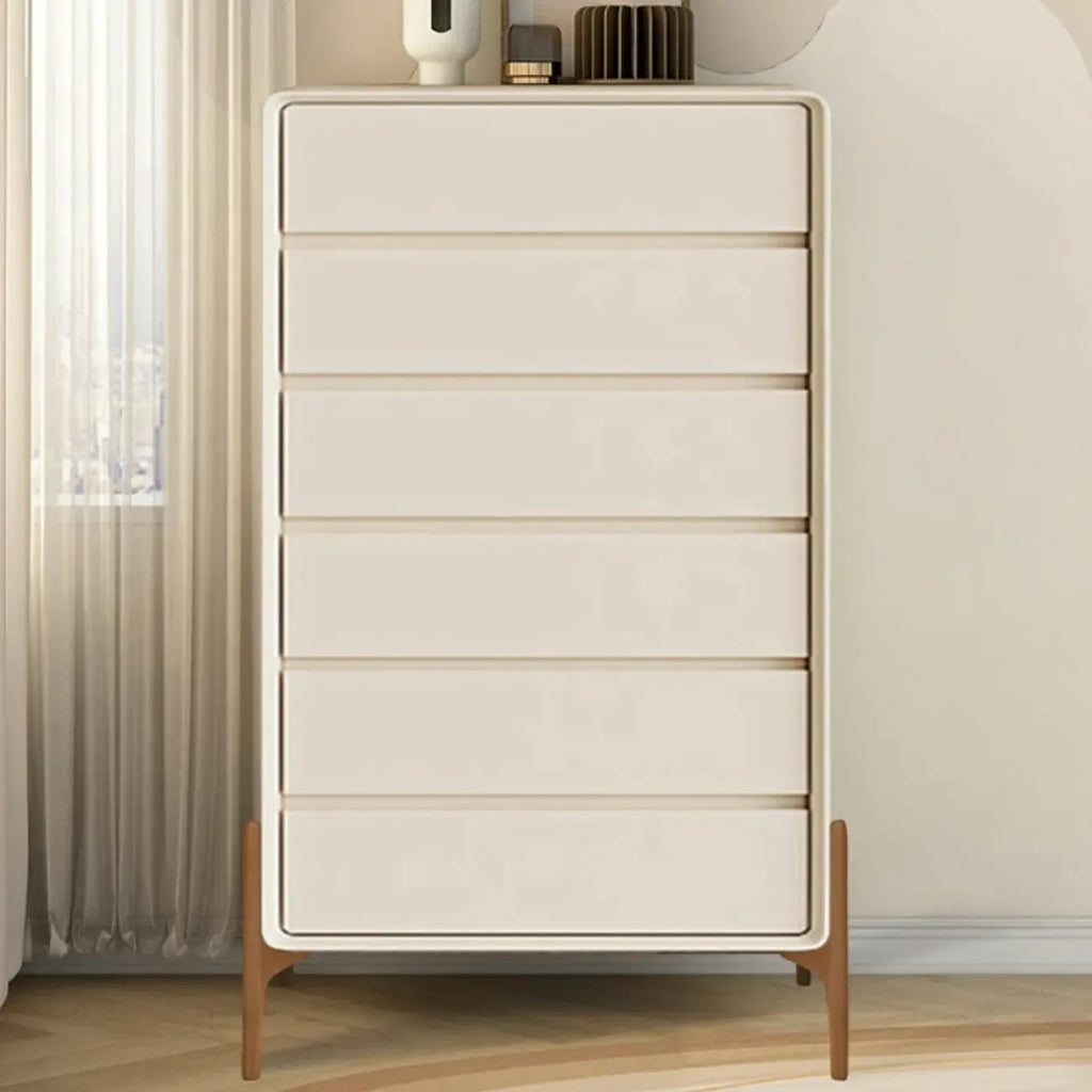 Coffre de rangement vertical moderne en bois massif avec fermeture amortie