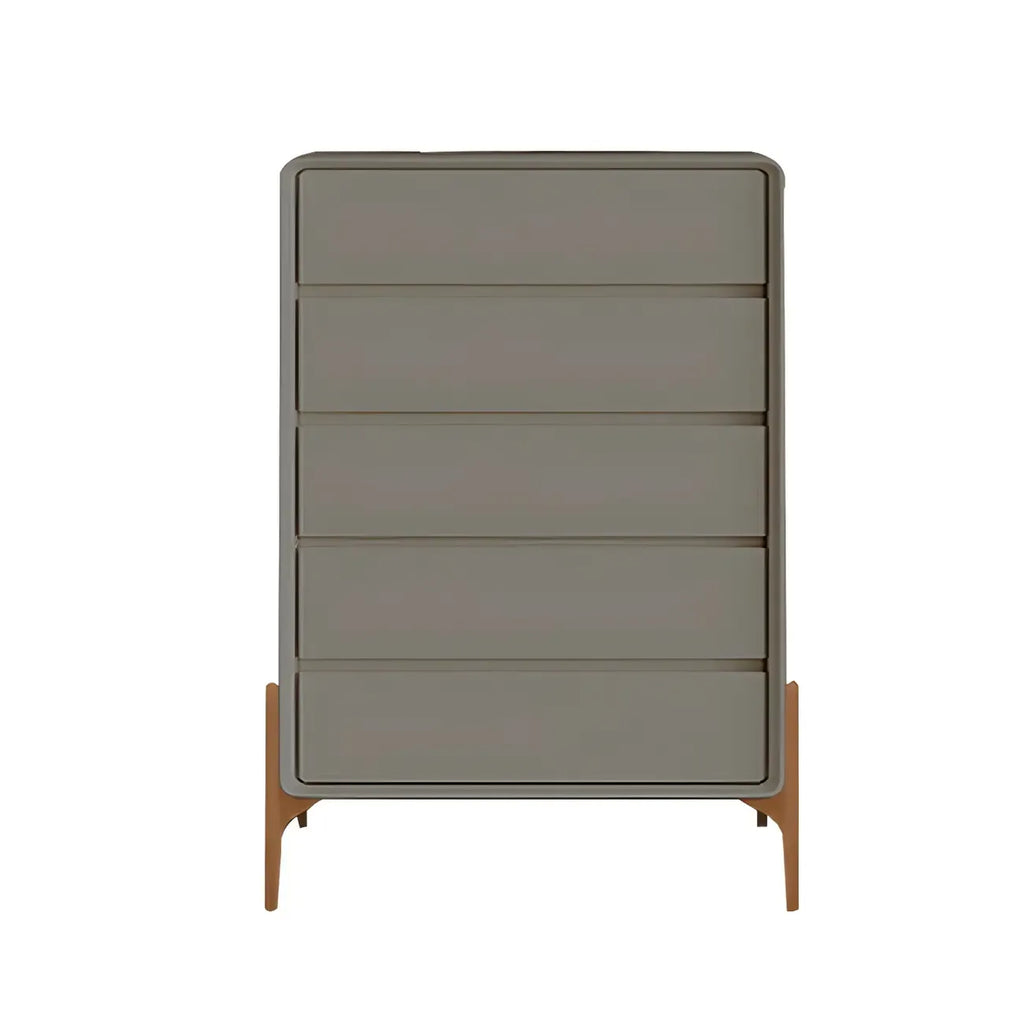 Coffre de rangement vertical moderne en bois massif avec fermeture amortie
