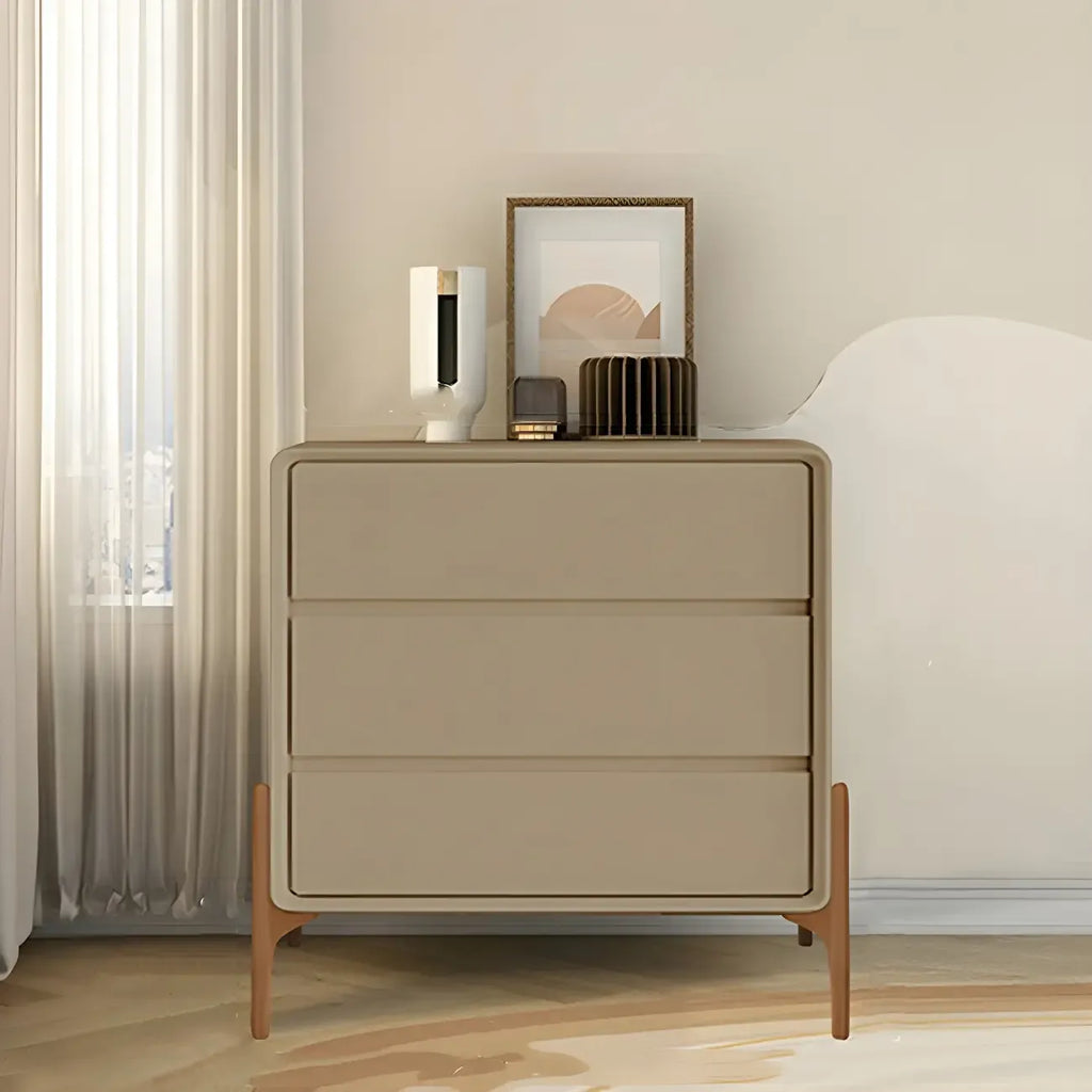 Coffre de rangement vertical moderne en bois massif avec fermeture amortie