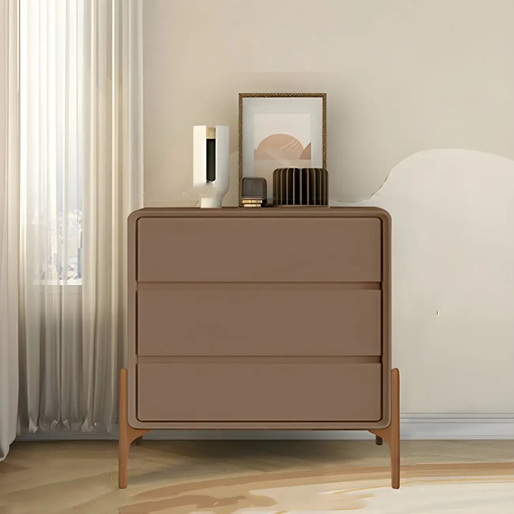 Coffre de rangement vertical moderne en bois massif avec fermeture amortie