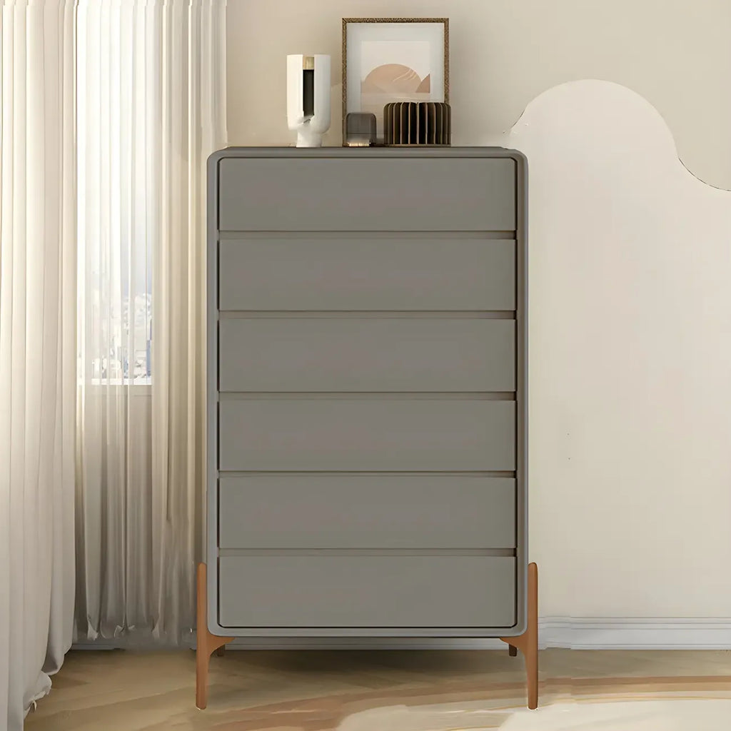Coffre de rangement vertical moderne en bois massif avec fermeture amortie