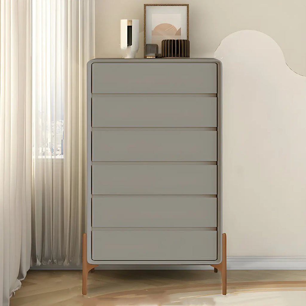 Coffre de rangement vertical moderne en bois massif avec fermeture amortie