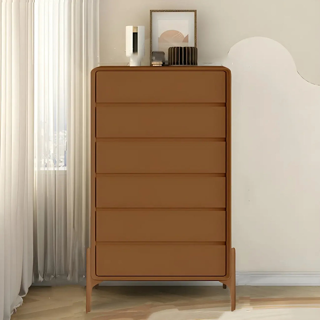 Coffre de rangement vertical moderne en bois massif avec fermeture amortie