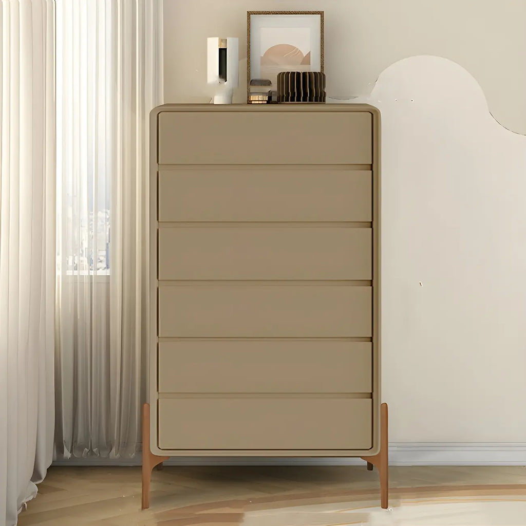 Coffre de rangement vertical moderne en bois massif avec fermeture amortie