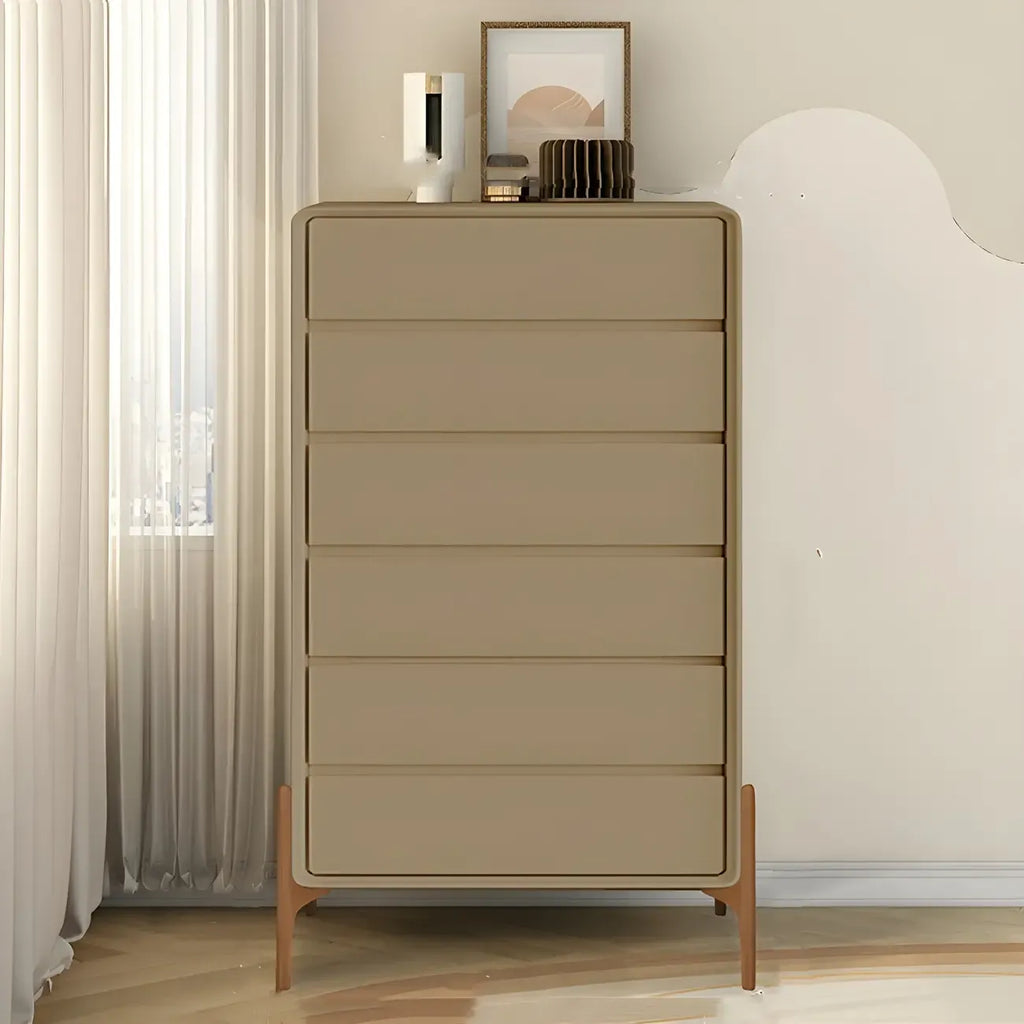 Coffre de rangement vertical moderne en bois massif avec fermeture amortie