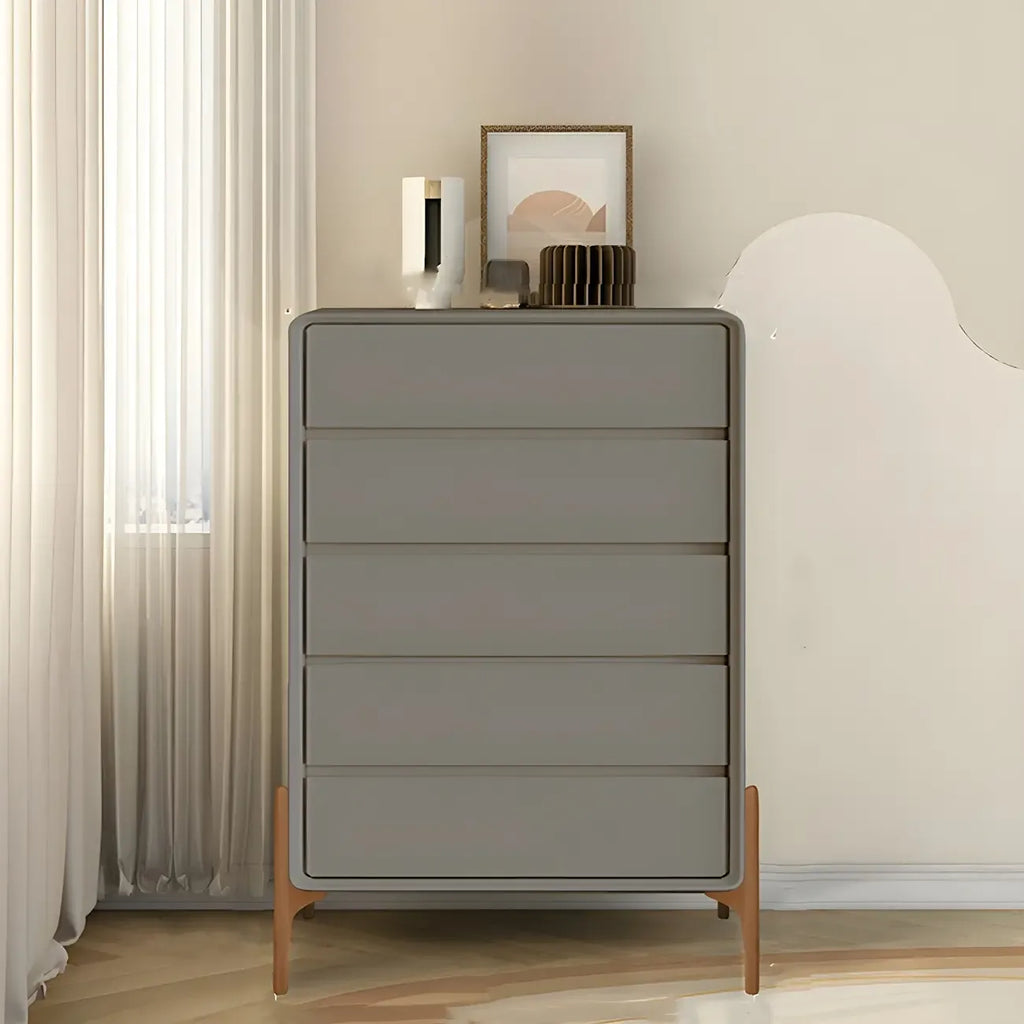Coffre de rangement vertical moderne en bois massif avec fermeture amortie