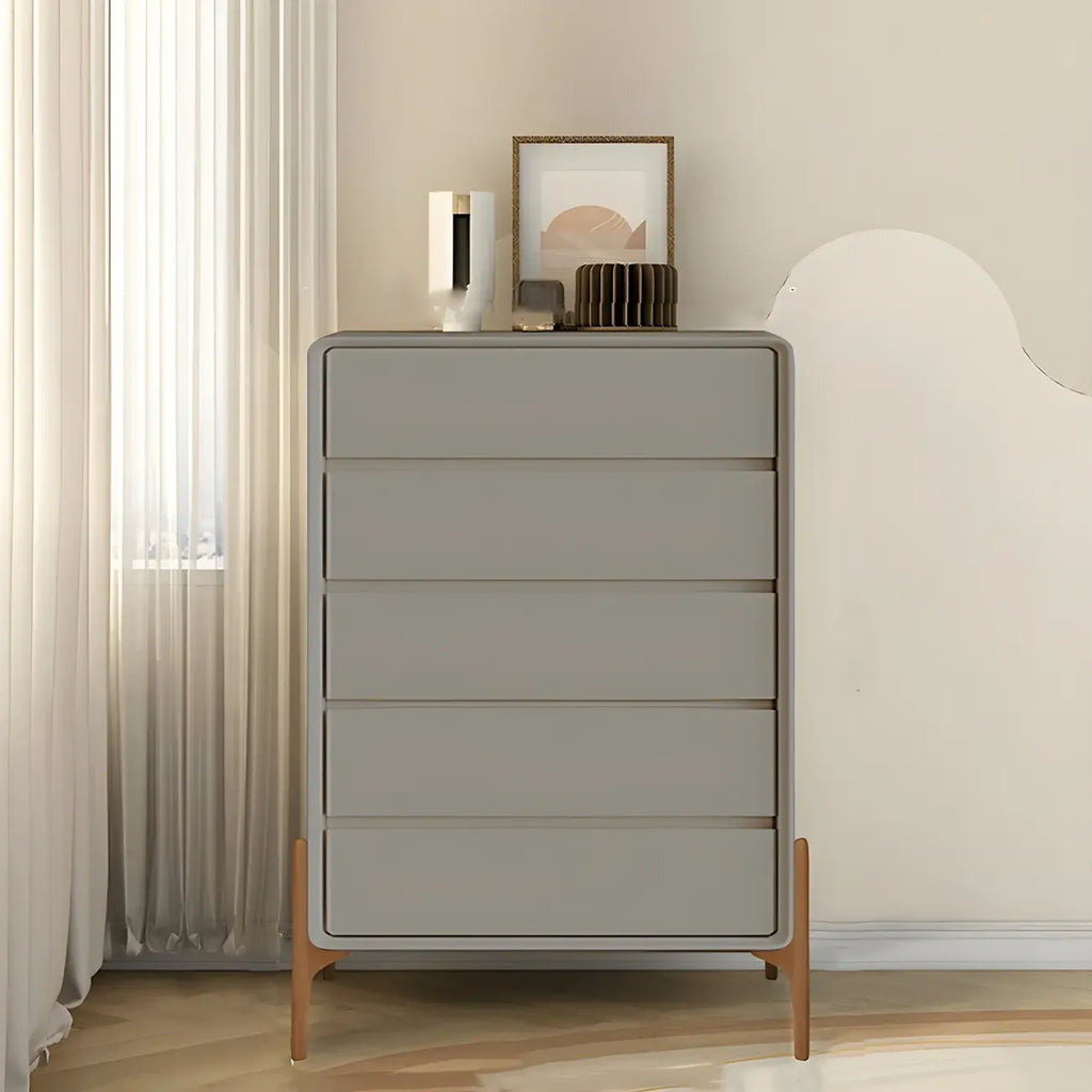 Coffre de rangement vertical moderne en bois massif avec fermeture amortie