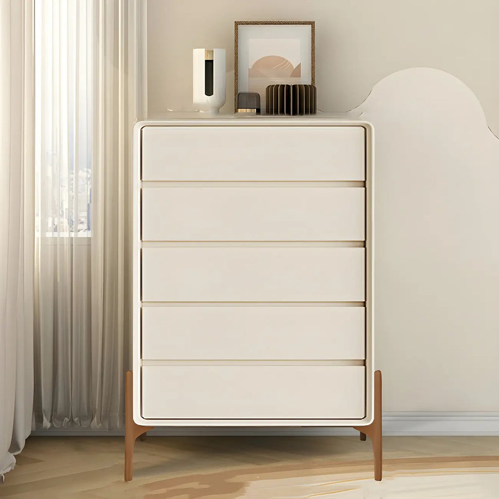 Coffre de rangement vertical moderne en bois massif avec fermeture amortie