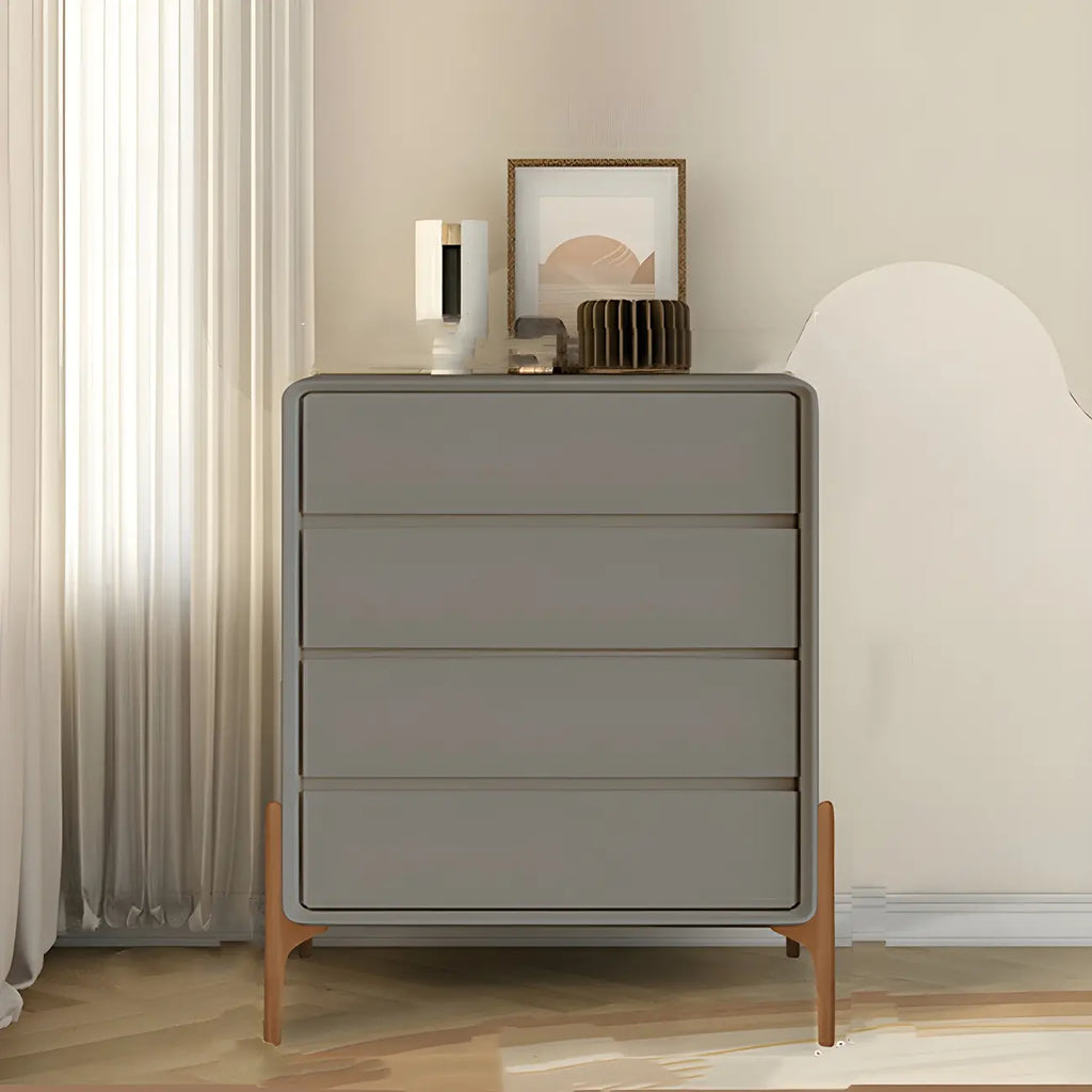 Coffre de rangement vertical moderne en bois massif avec fermeture amortie