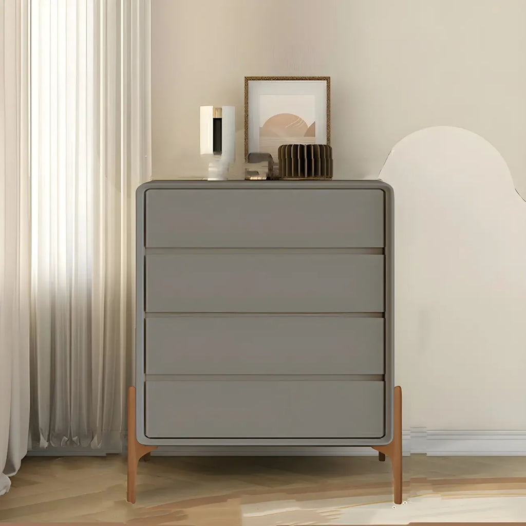 Coffre de rangement vertical moderne en bois massif avec fermeture amortie