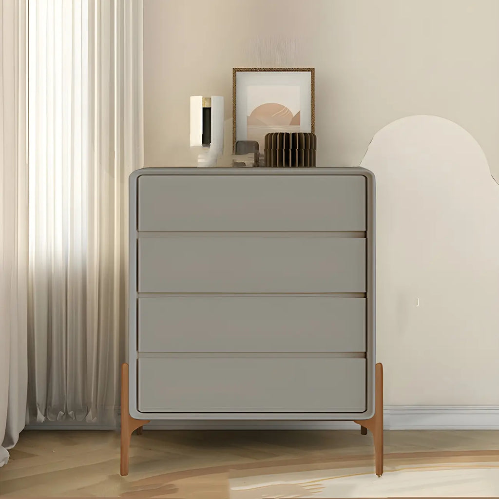 Coffre de rangement vertical moderne en bois massif avec fermeture amortie