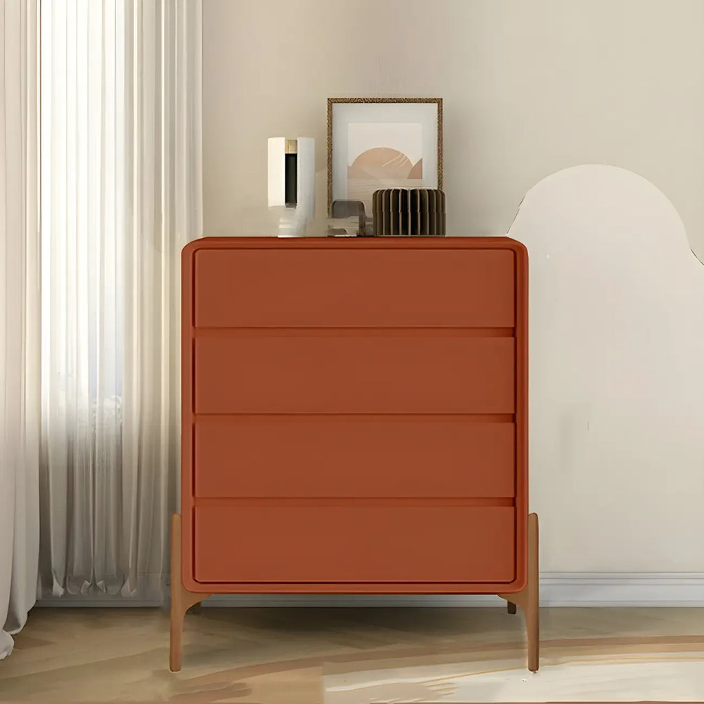 Coffre de rangement vertical moderne en bois massif avec fermeture amortie