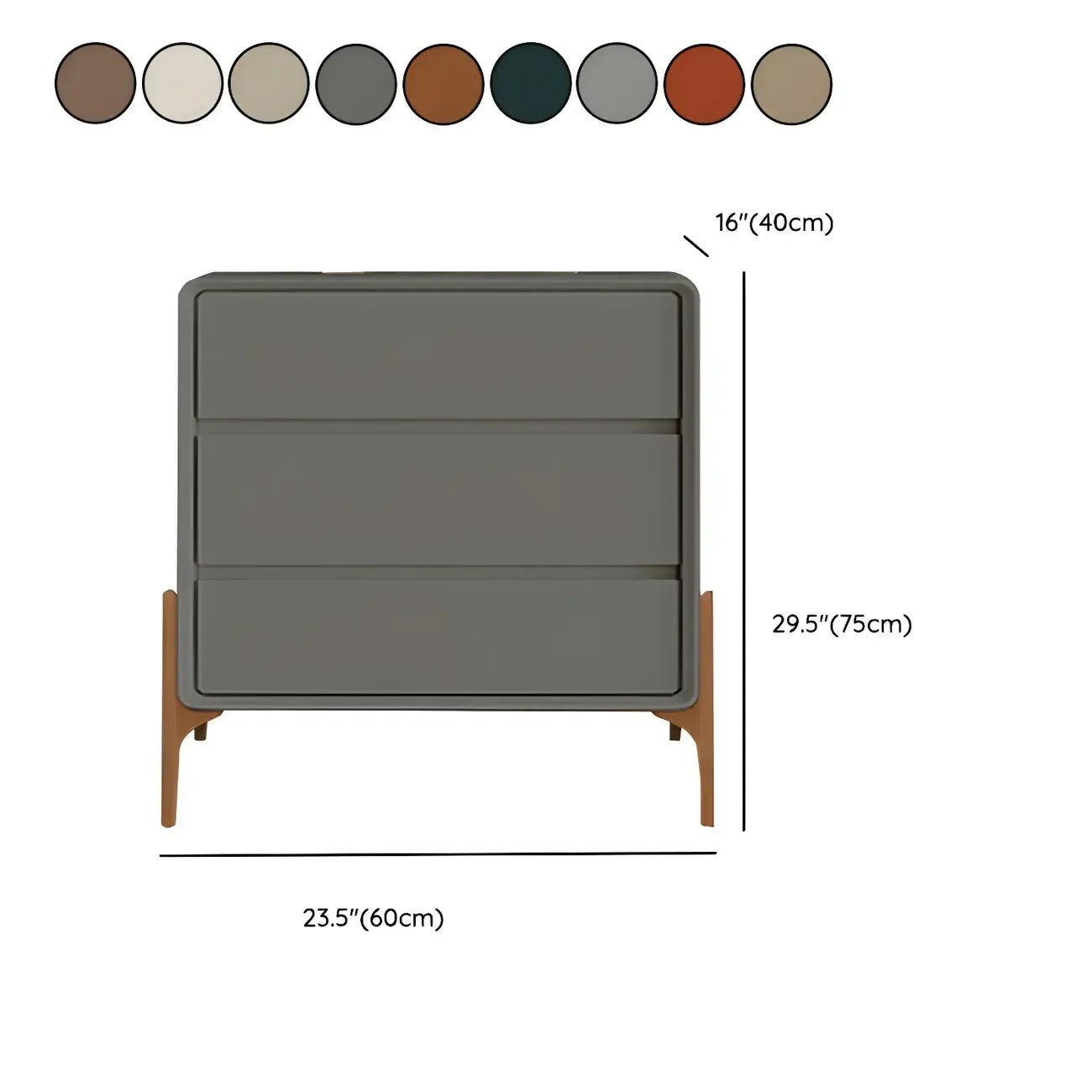Coffre de rangement vertical moderne en bois massif avec fermeture amortie