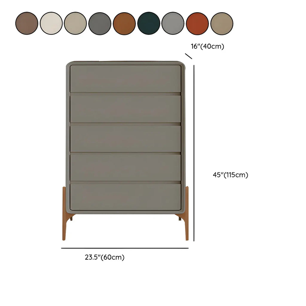 Coffre de rangement vertical moderne en bois massif avec fermeture amortie
