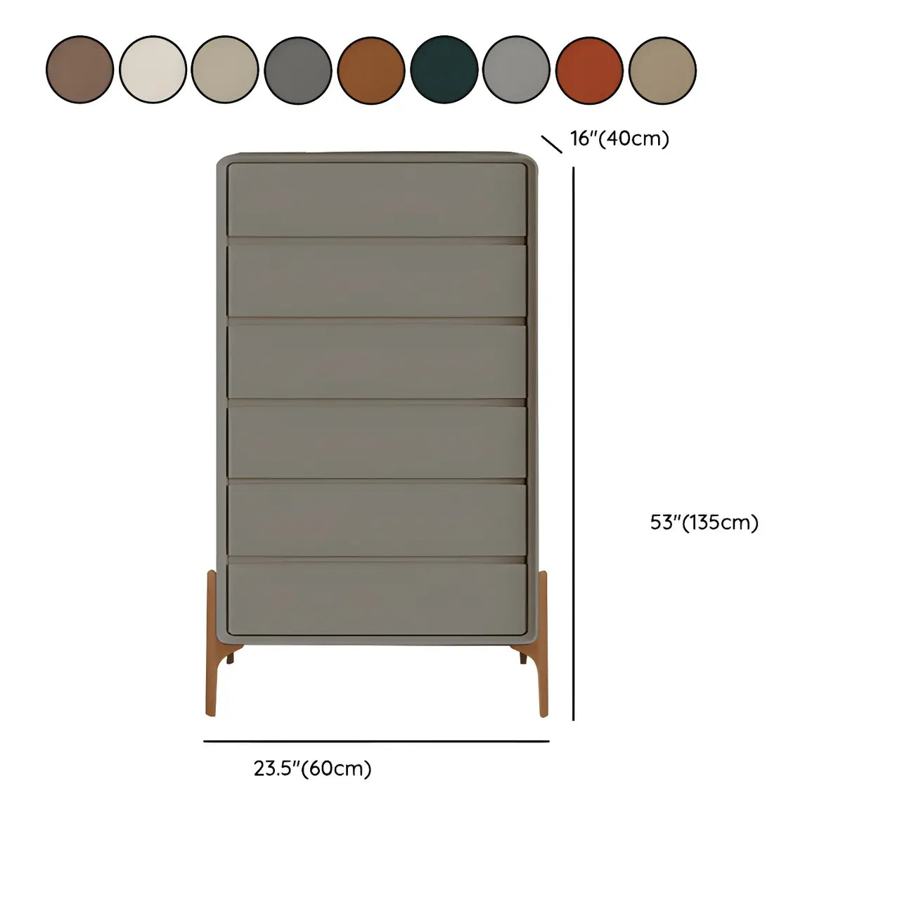 Coffre de rangement vertical moderne en bois massif avec fermeture amortie