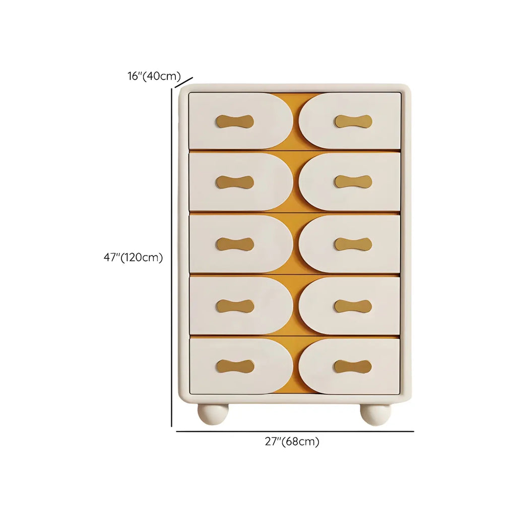 Commodes classiques en bois blanc cassé avec rangement et tiroirs