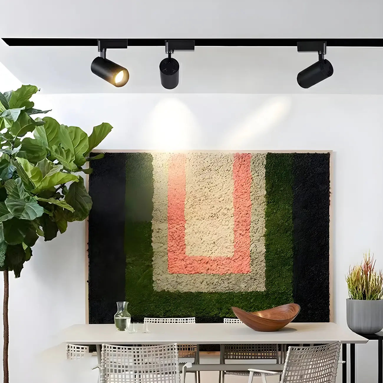 Projecteur sur rail LED cylindrique simple à 3 lumières en métal noir