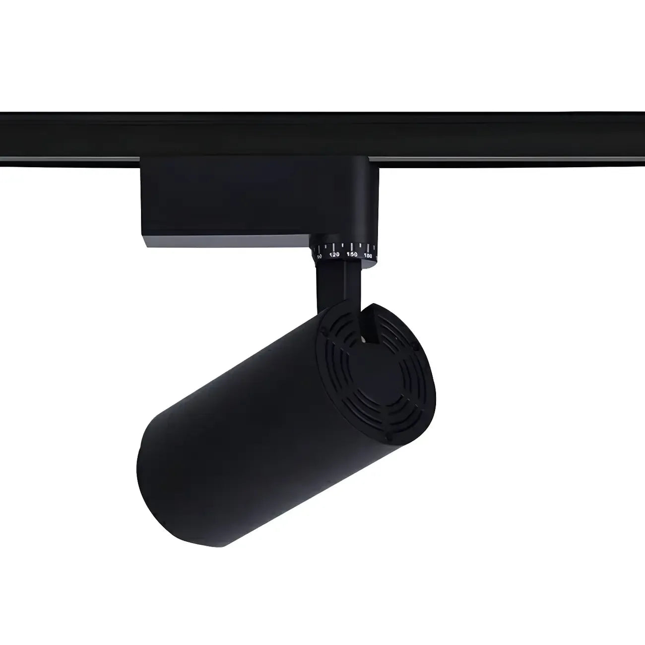 Projecteur sur rail LED cylindrique simple à 3 lumières en métal noir