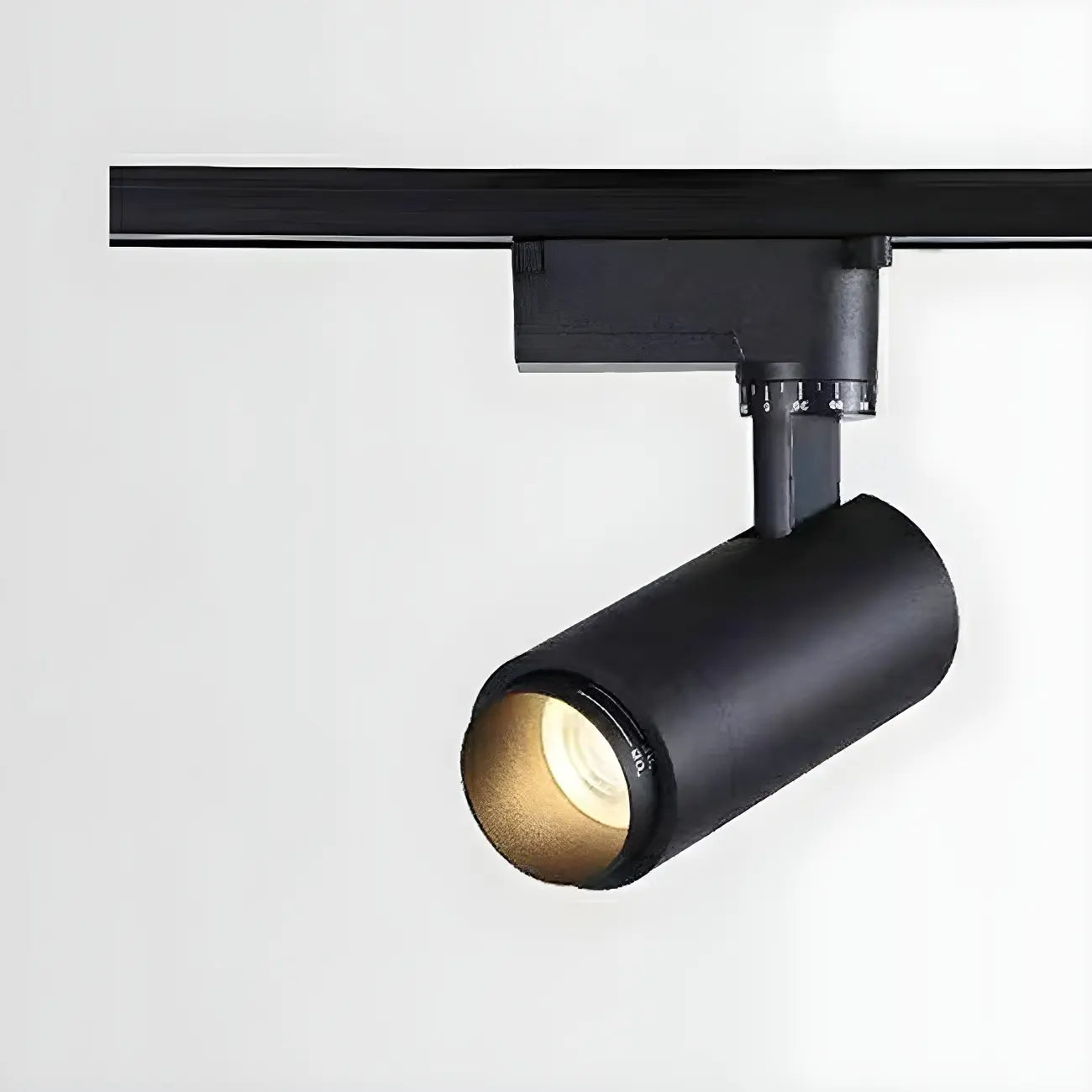Projecteur sur rail LED cylindrique simple à 3 lumières en métal noir