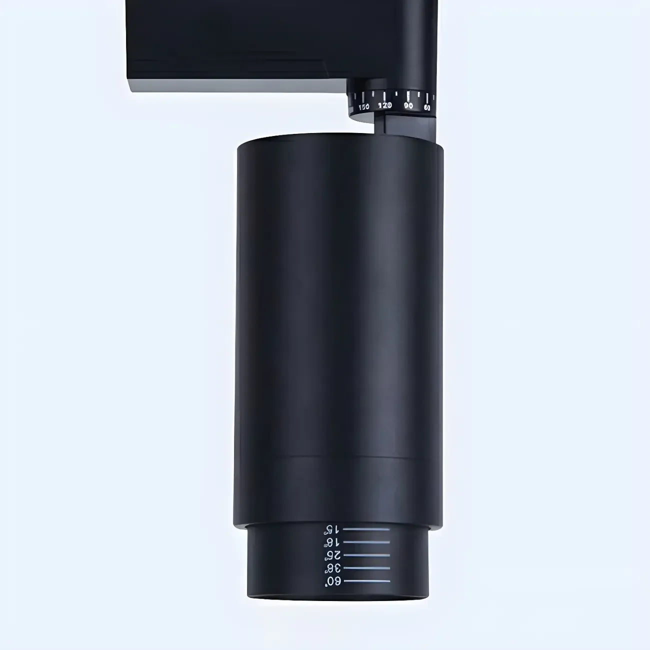 Projecteur sur rail LED cylindrique simple à 3 lumières en métal noir