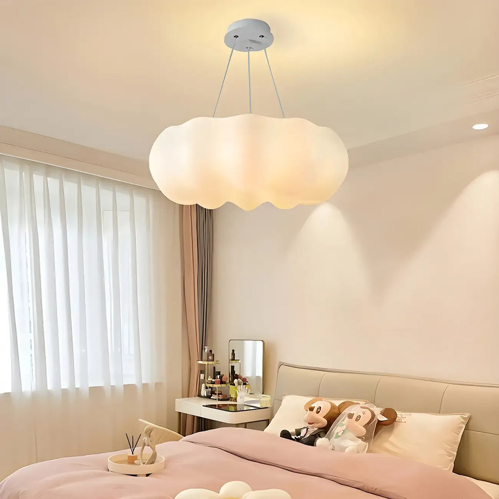 Lustre minimaliste en forme de nuage blanc nordique, forme de tambour, lustre tambour.