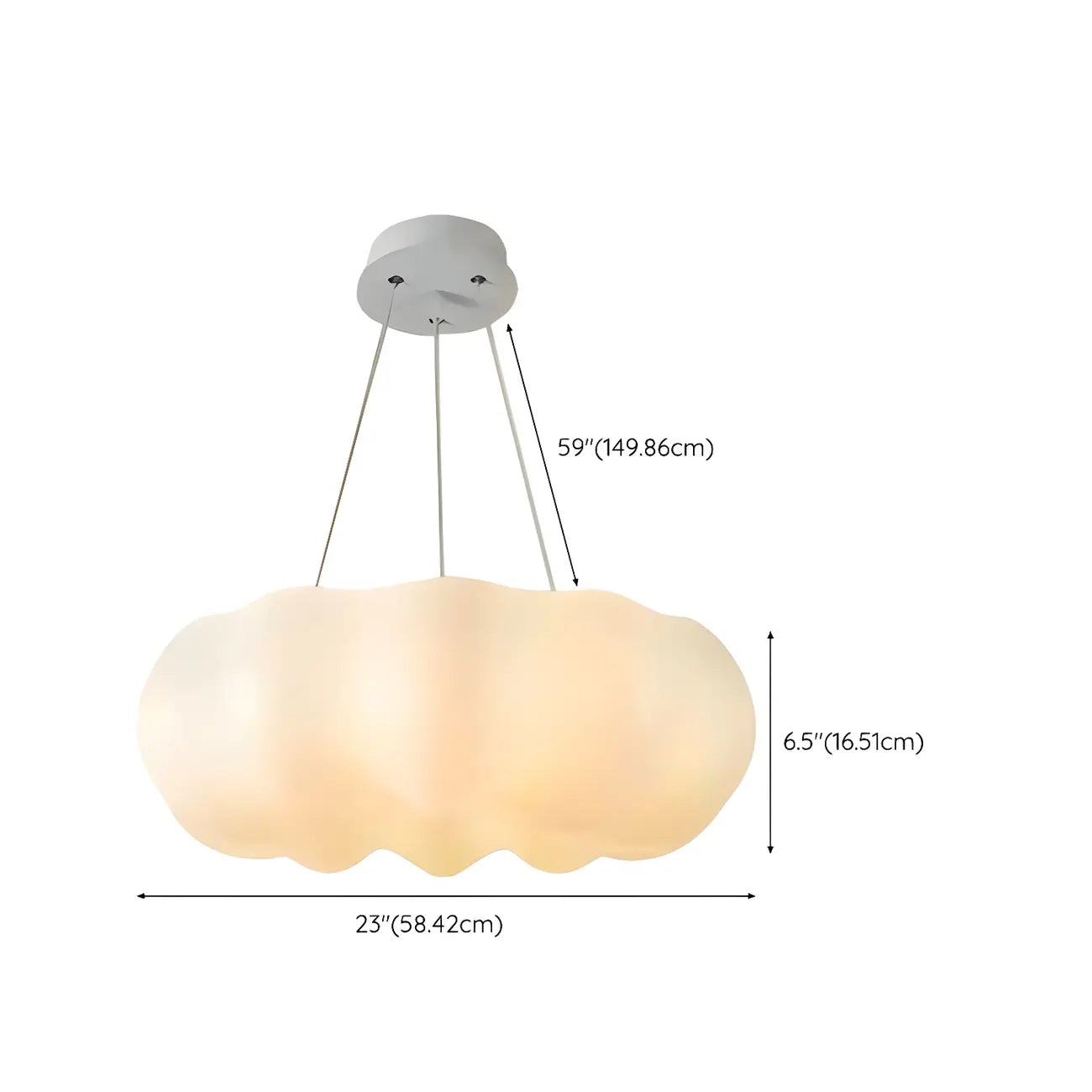 Lustre minimaliste en forme de nuage blanc nordique, forme de tambour, lustre tambour.
