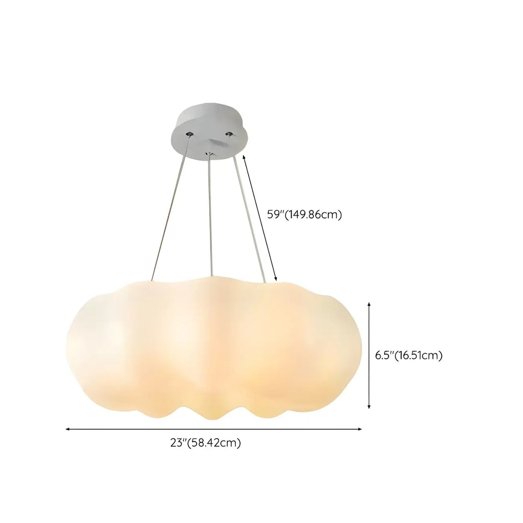 Lustre minimaliste en forme de nuage blanc nordique, forme de tambour, lustre tambour.