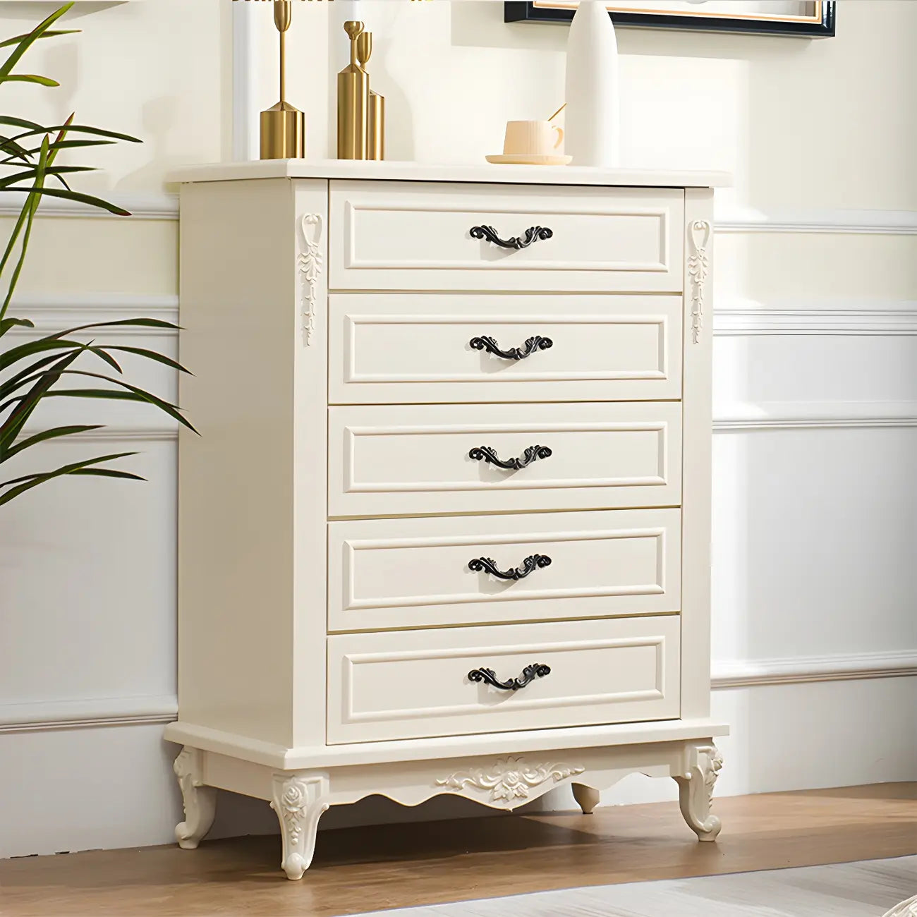 Commode double vintage en bois beige avec étagères