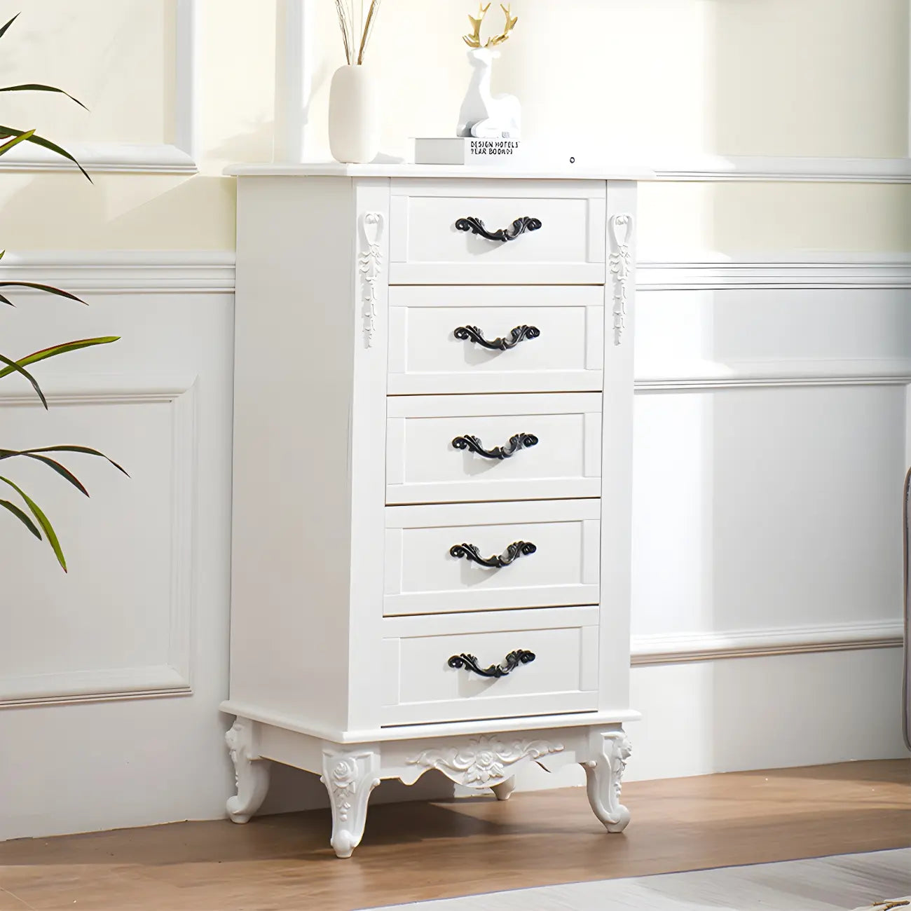 Commode double vintage en bois beige avec étagères