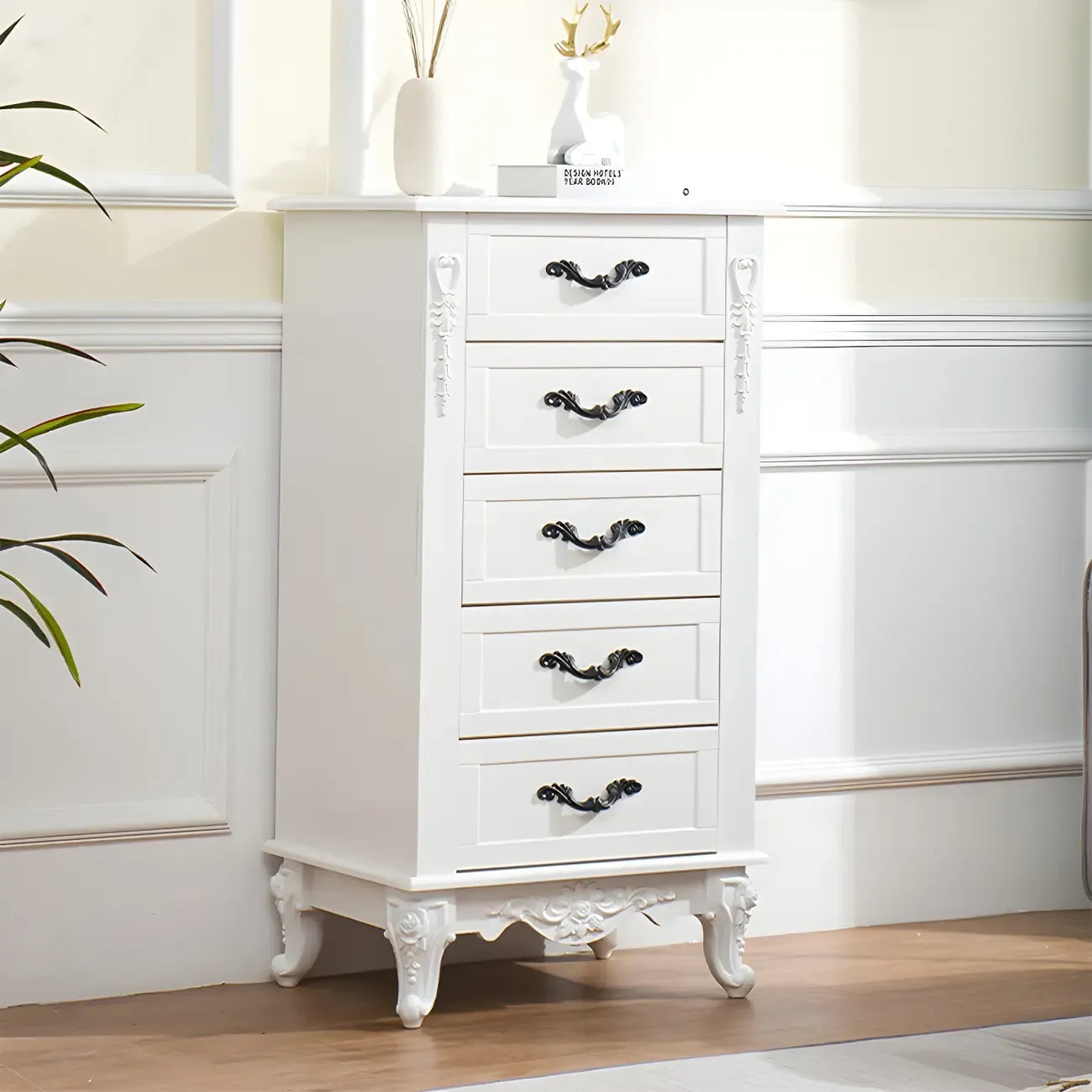 Commode double vintage en bois beige avec étagères