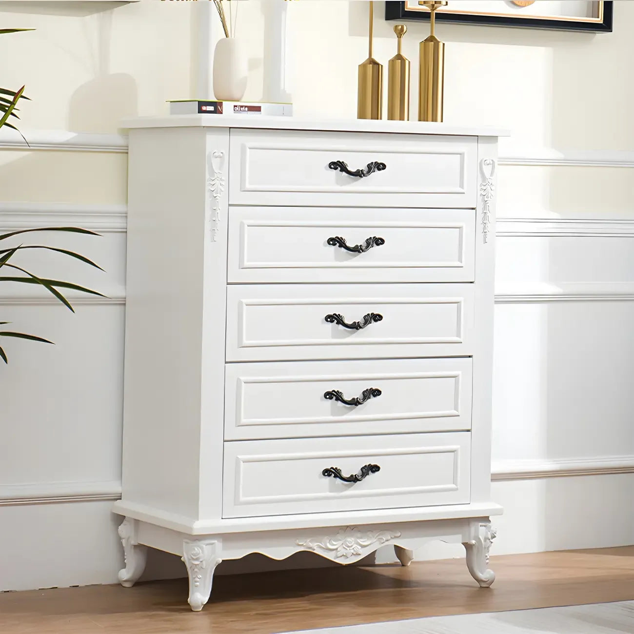 Commode double vintage en bois beige avec étagères