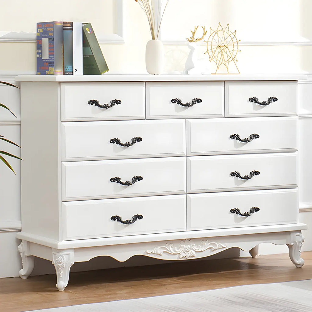 Commode double vintage en bois beige avec étagères