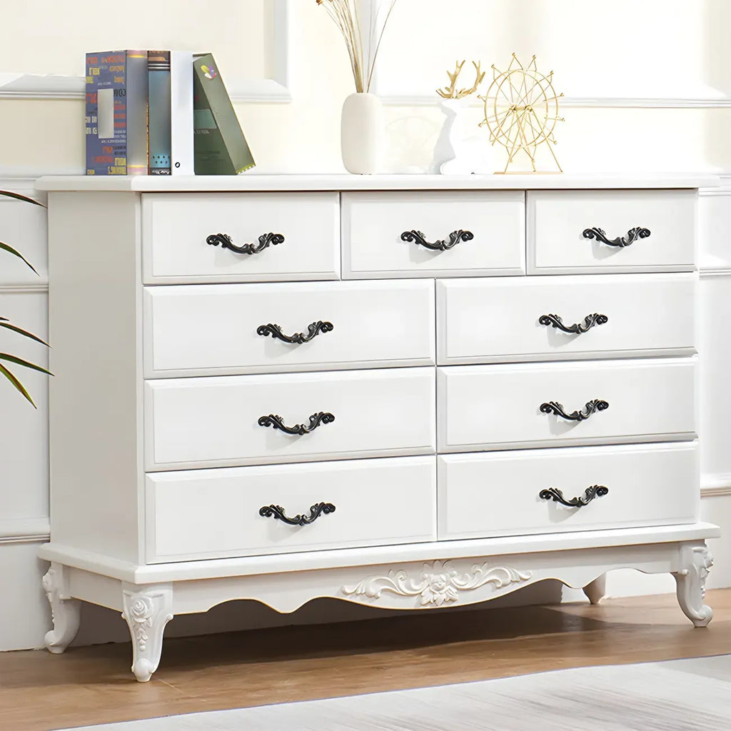 Commode double vintage en bois beige avec étagères