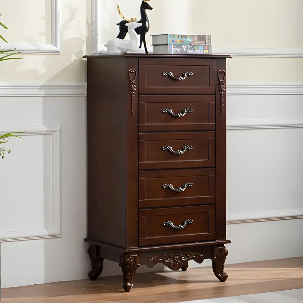 Commode double vintage en bois beige avec étagères