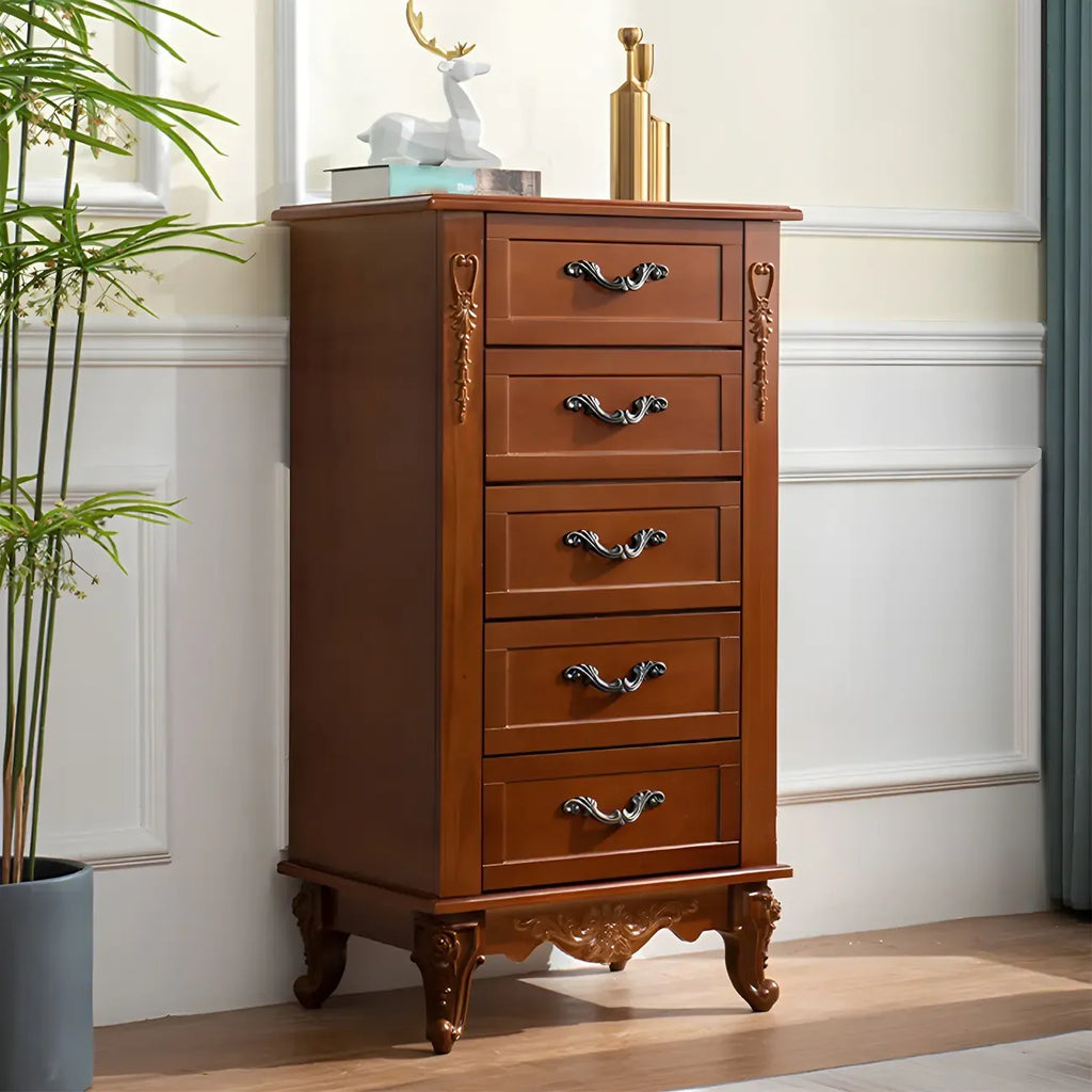 Commode double vintage en bois beige avec étagères