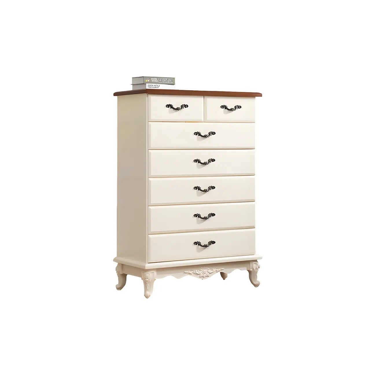 Commode double vintage en bois beige avec étagères