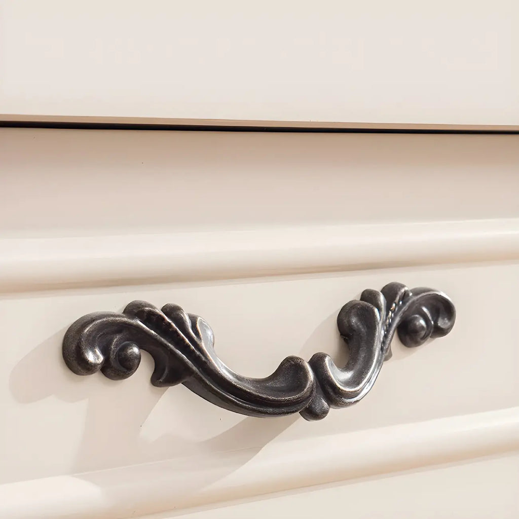 Commode double vintage en bois beige avec étagères