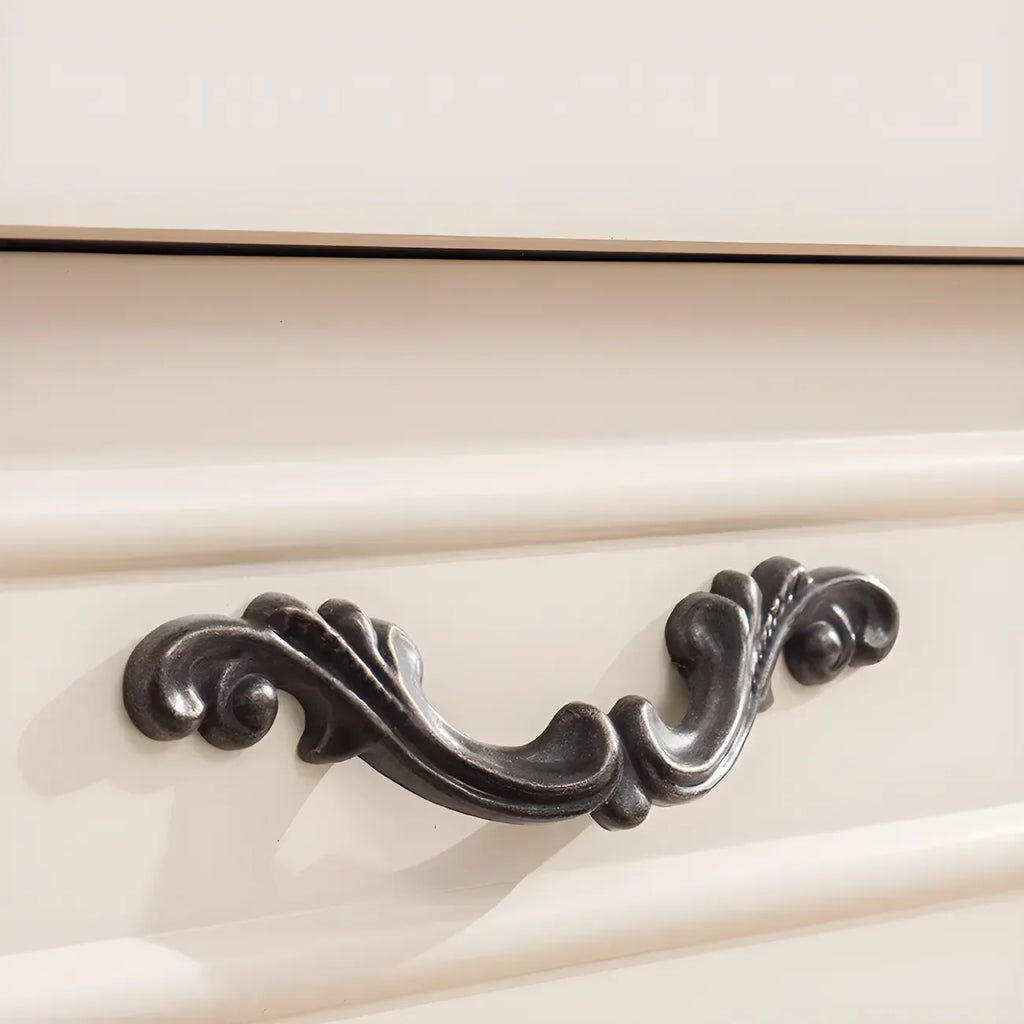 Commode double vintage en bois beige avec étagères