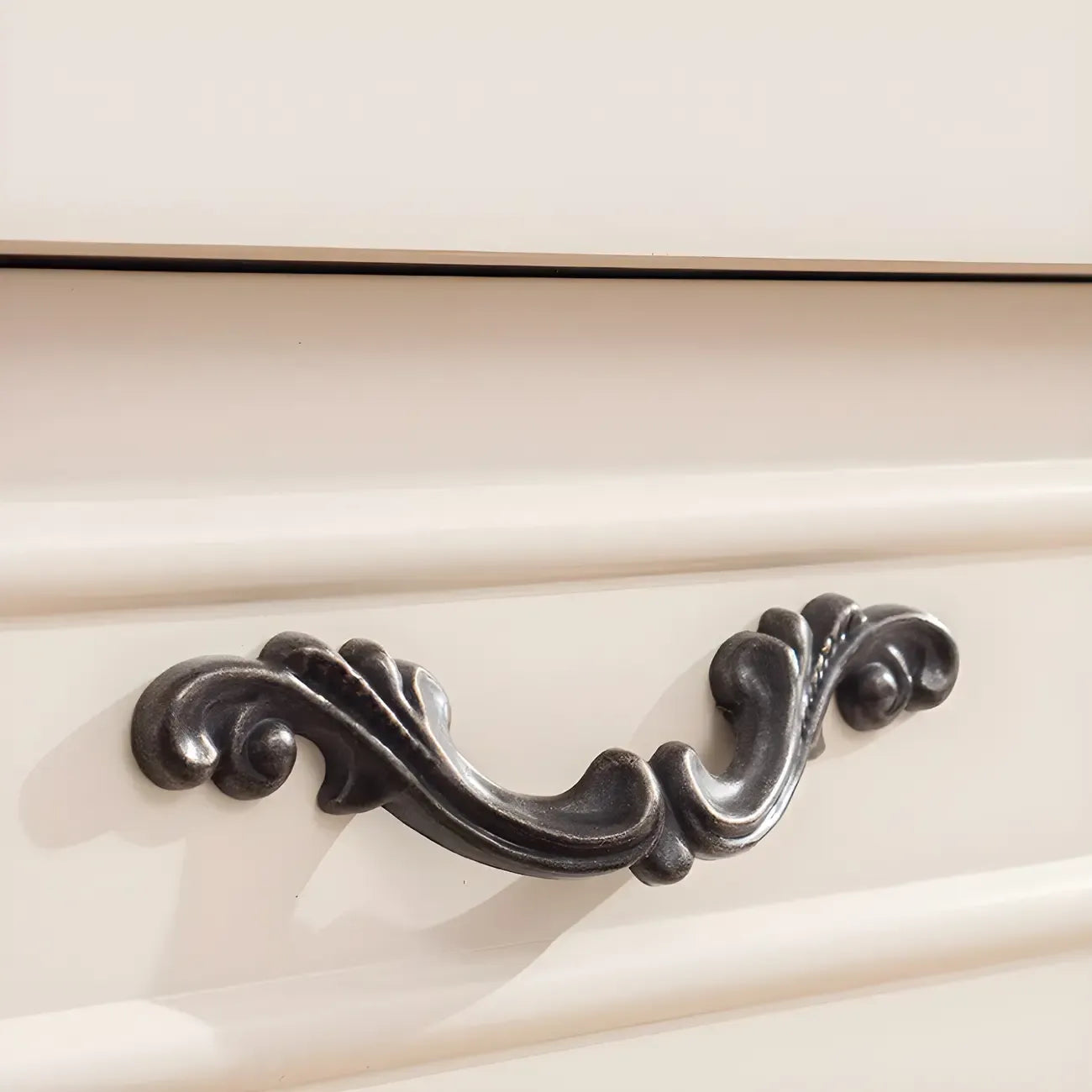 Commode double vintage en bois beige avec étagères