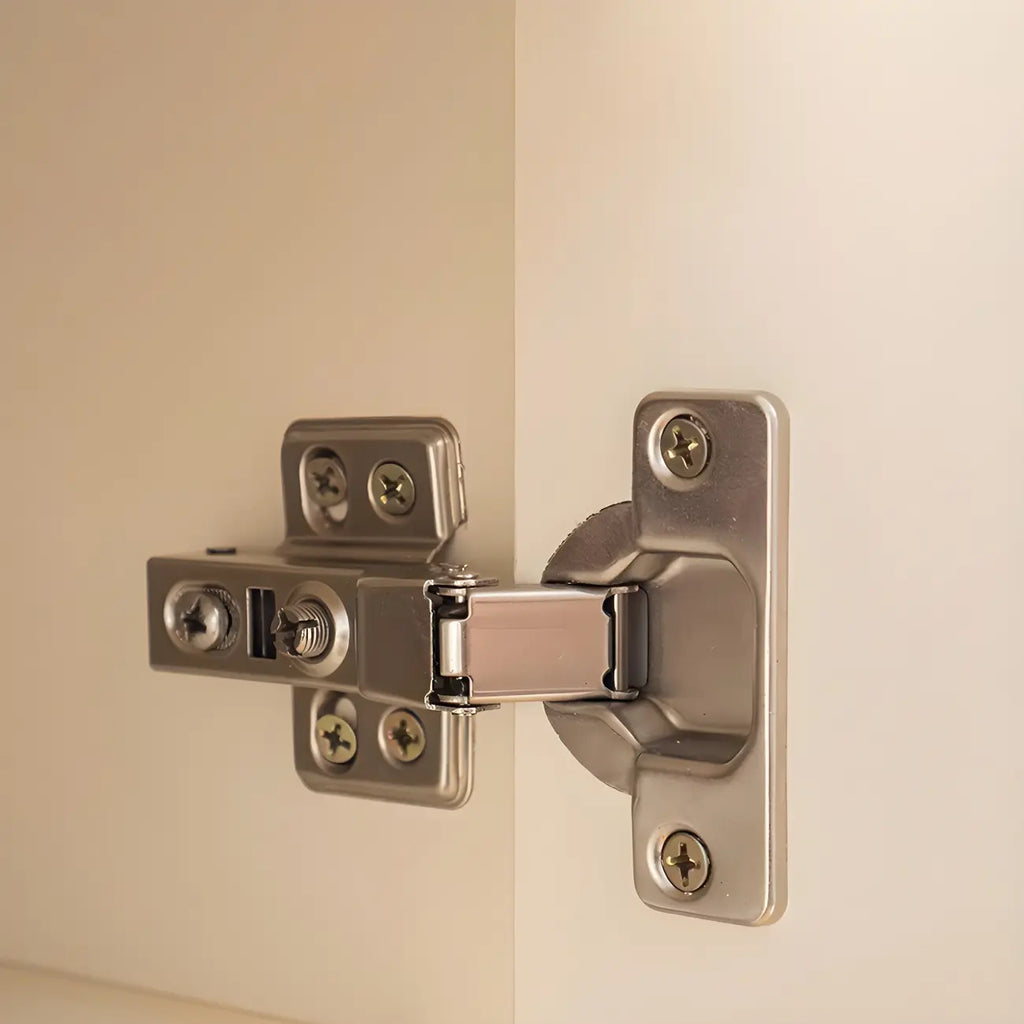 Commode double vintage en bois beige avec étagères