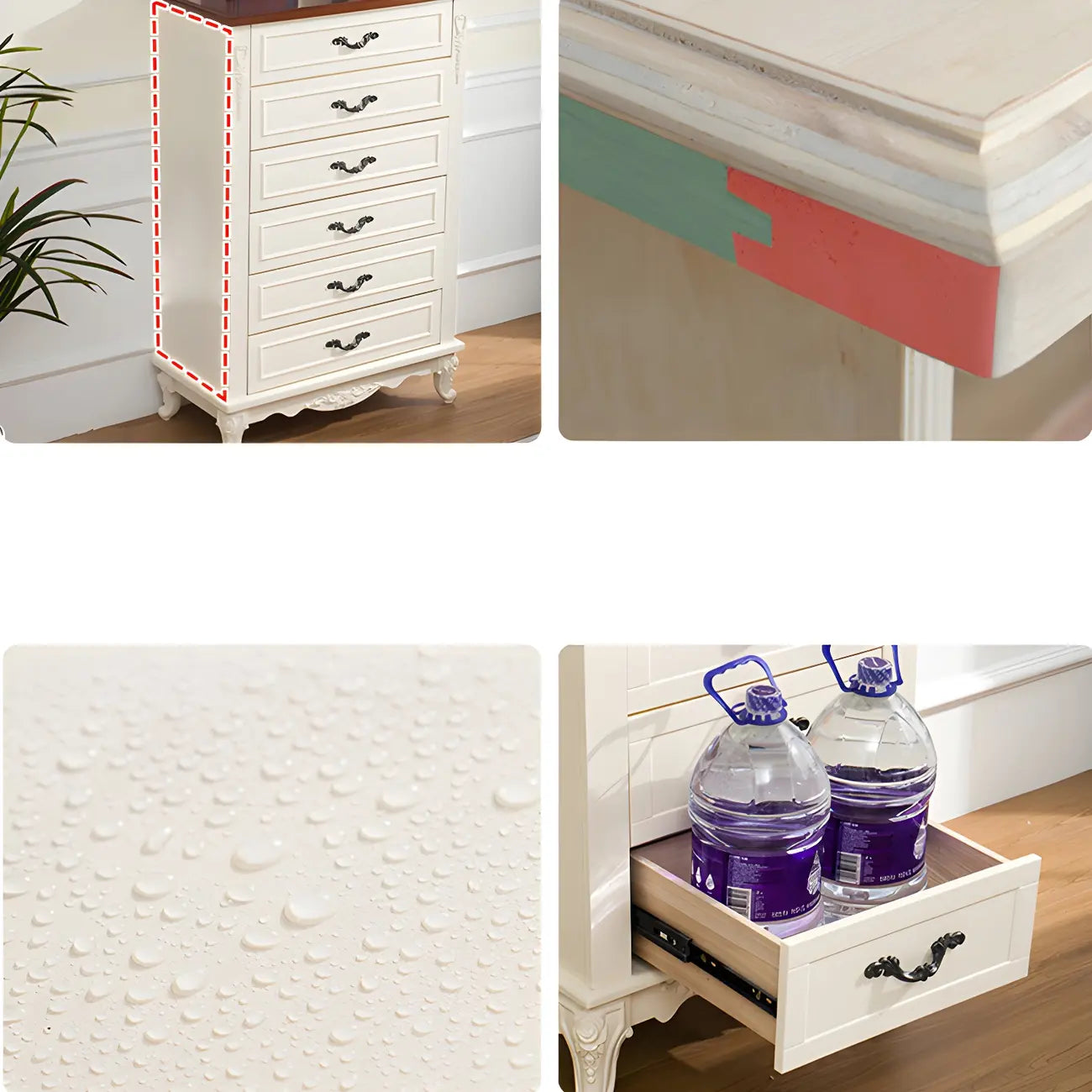 Commode double vintage en bois beige avec étagères