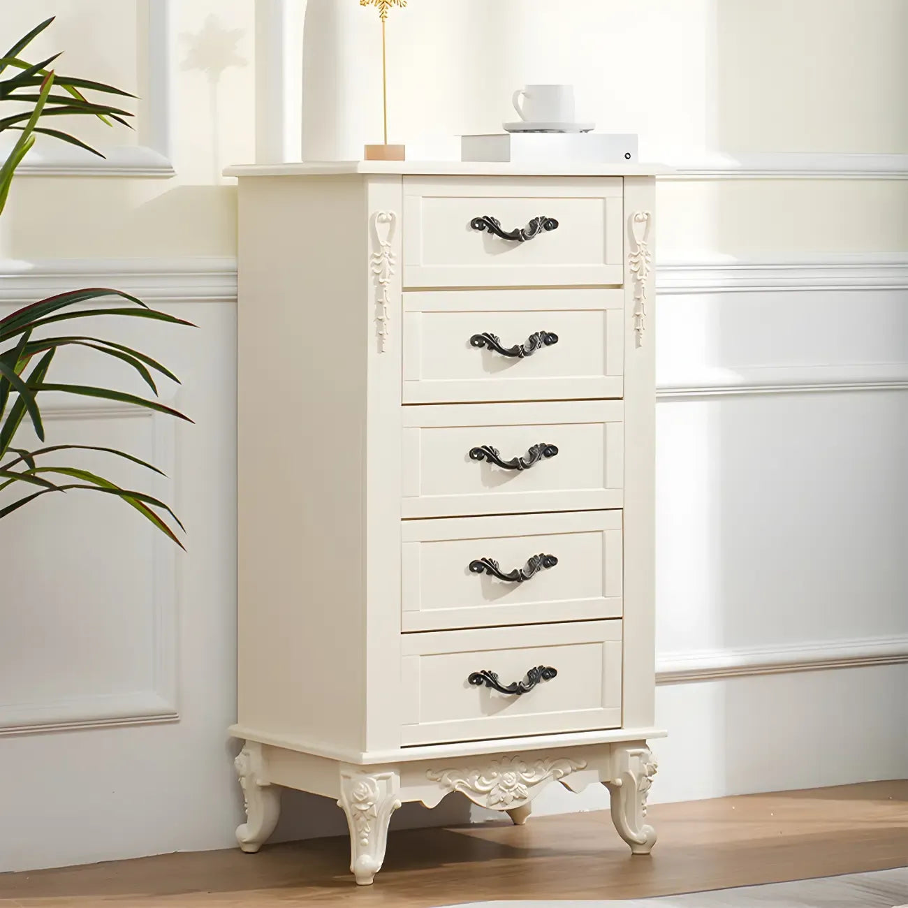 Commode double vintage en bois beige avec étagères