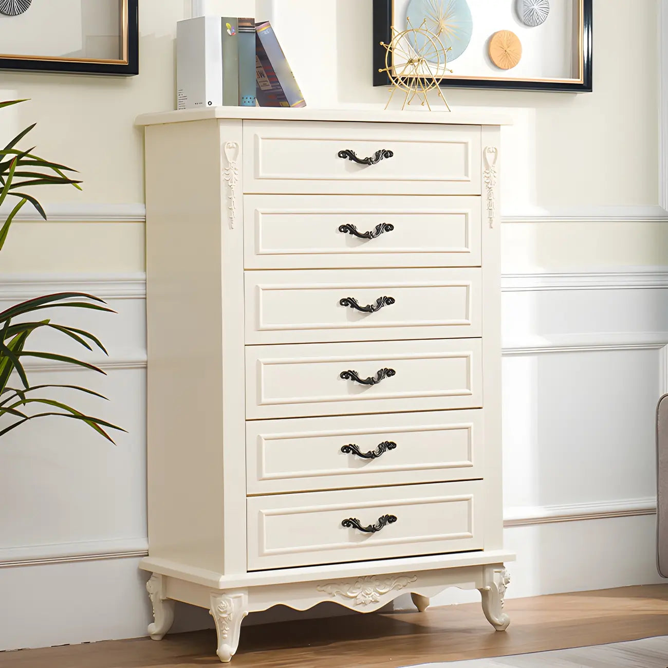 Commode double vintage en bois beige avec étagères