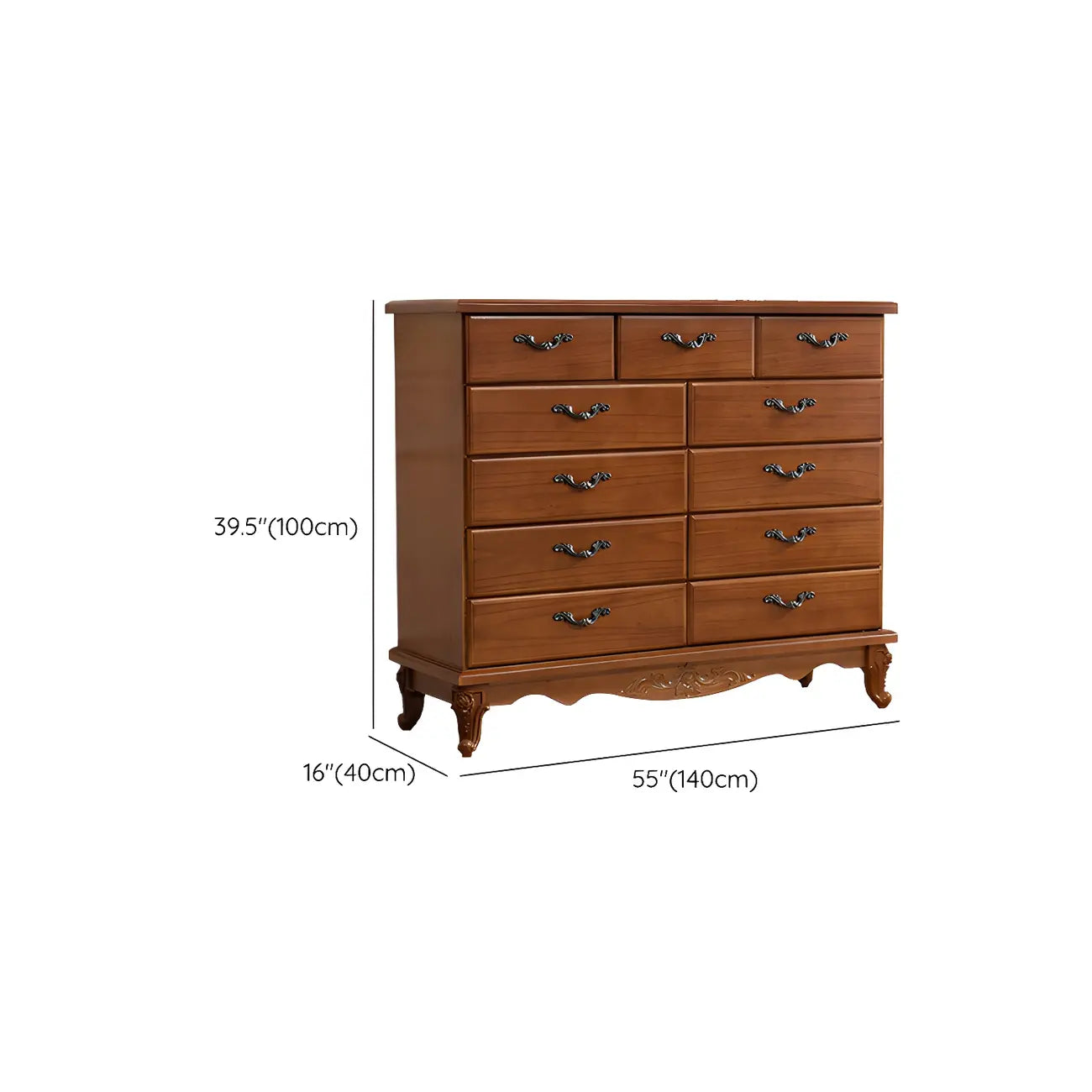 Commode double vintage en bois beige avec étagères