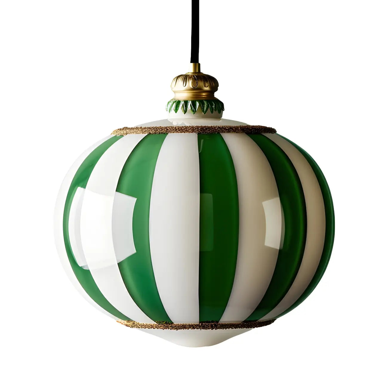 Suspension de cuisine moderne en verre vert globe
