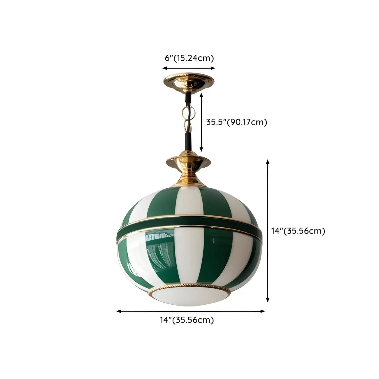 Suspension de cuisine moderne en verre vert globe